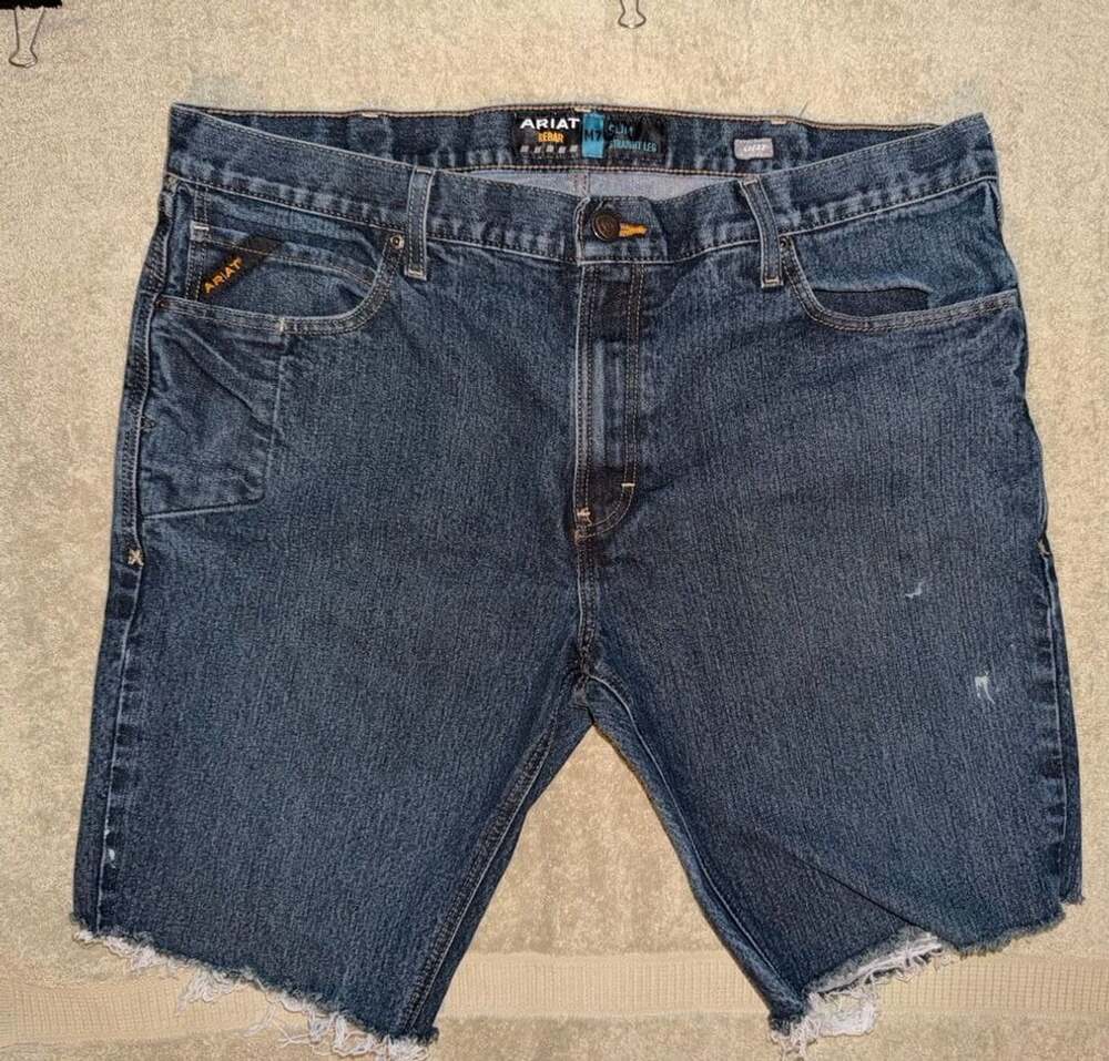 Ariat Rebar M7 Slim Straight Leg Denim Cutoff Jorts Shorts 40x32